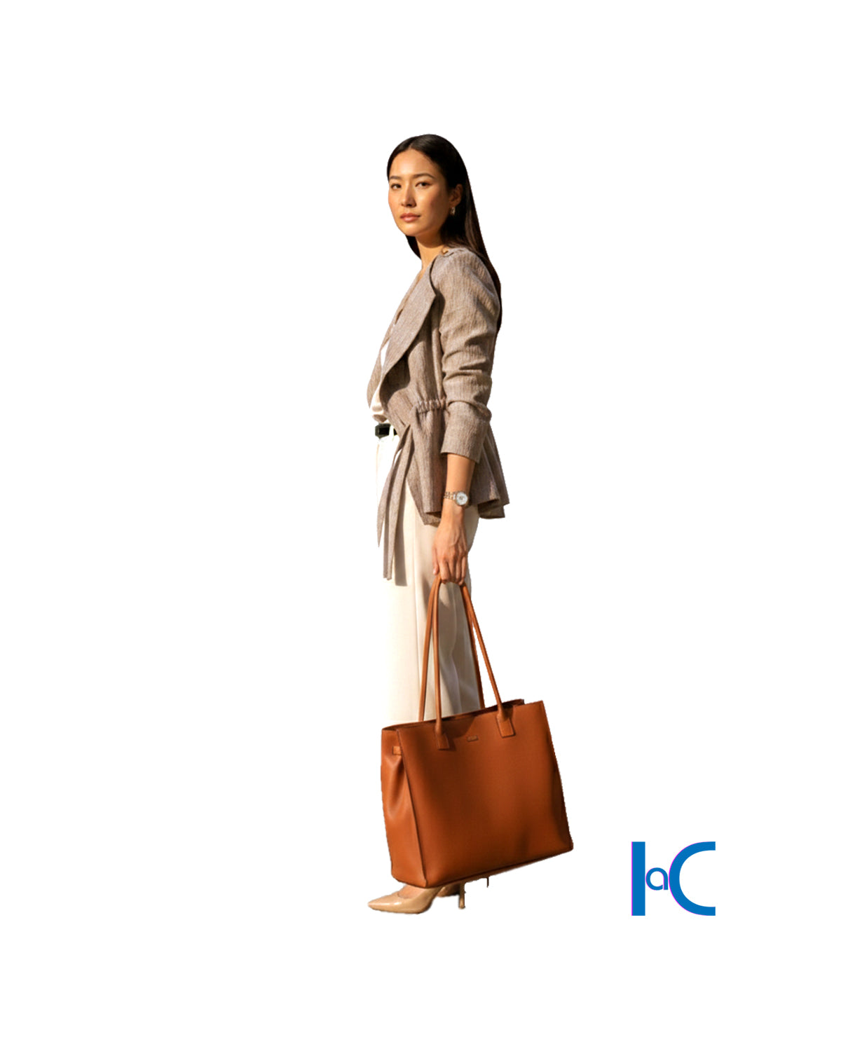 DONNA KARAN METALLIC CINCHED-WAIST JACKET