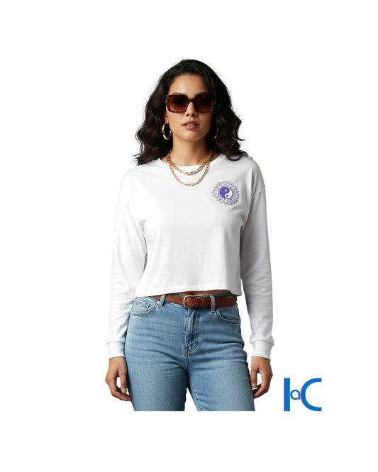 WOMEN'S CROPPED LONGSLEEVE GRAPHIC TEE