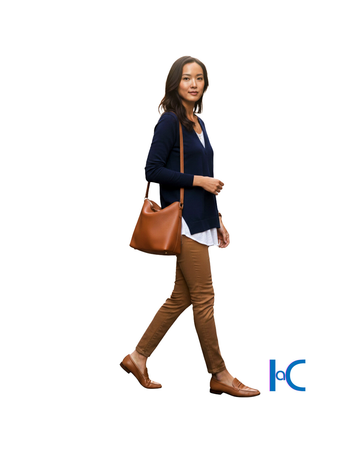 TWO-FER LAYERED V-NECK BLUE SWEATER