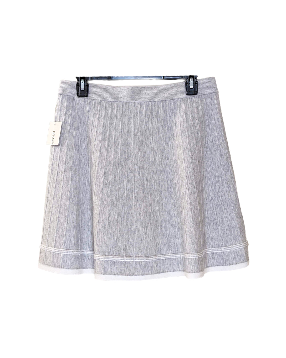 SILVER PLEATED PULL-ON SKIRT