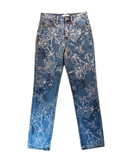 FLORAL PRINT WOMEN'S STRAIGHT JEANS