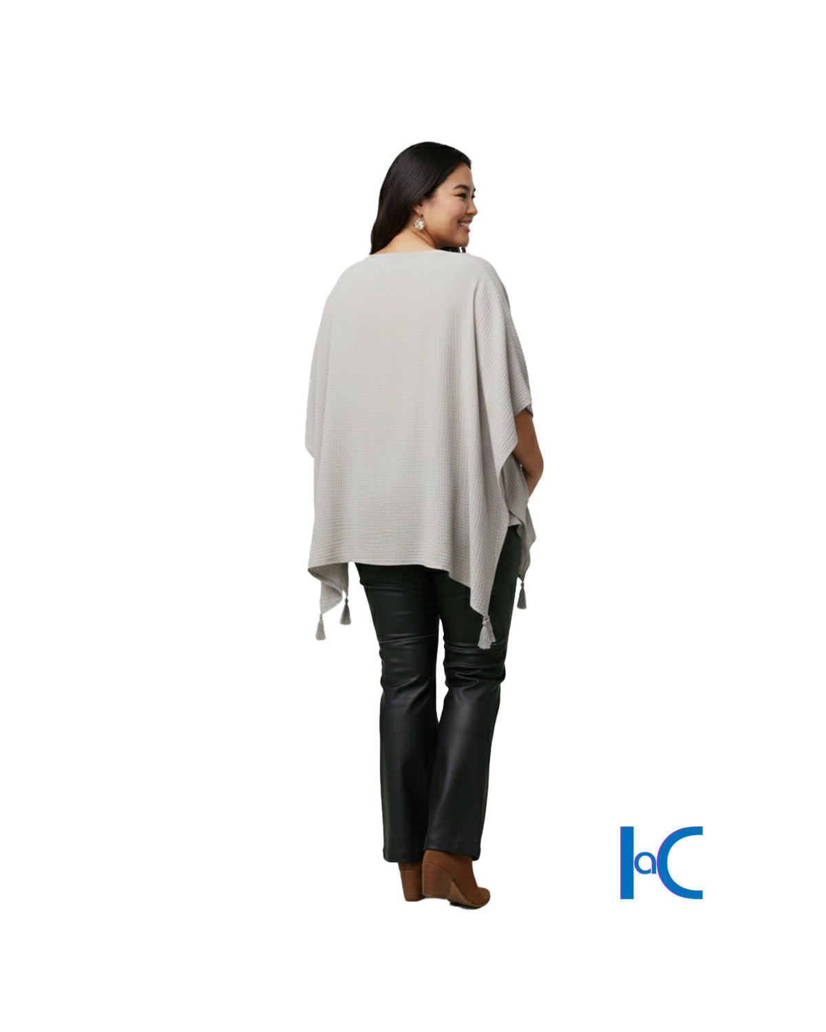 PONCHO STYLE STONE WALL BLOUSE