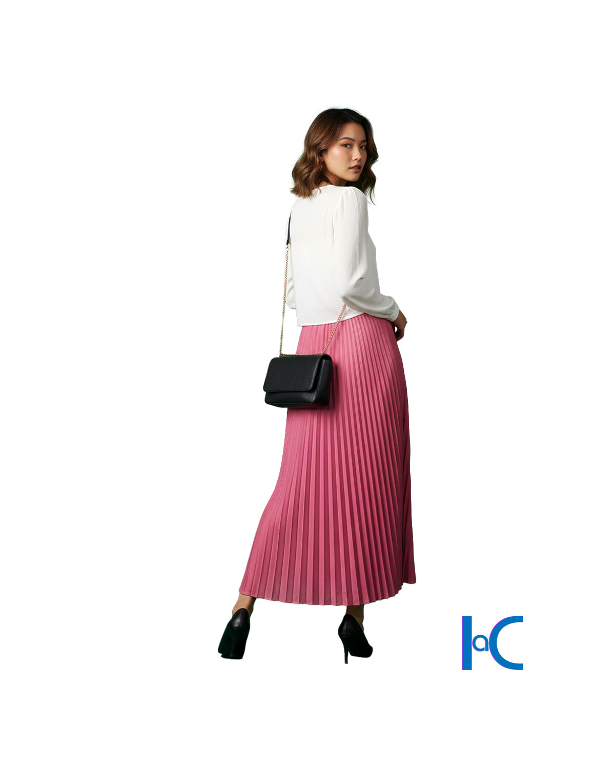 STRAWBERRY ICE PLEATED MAXI