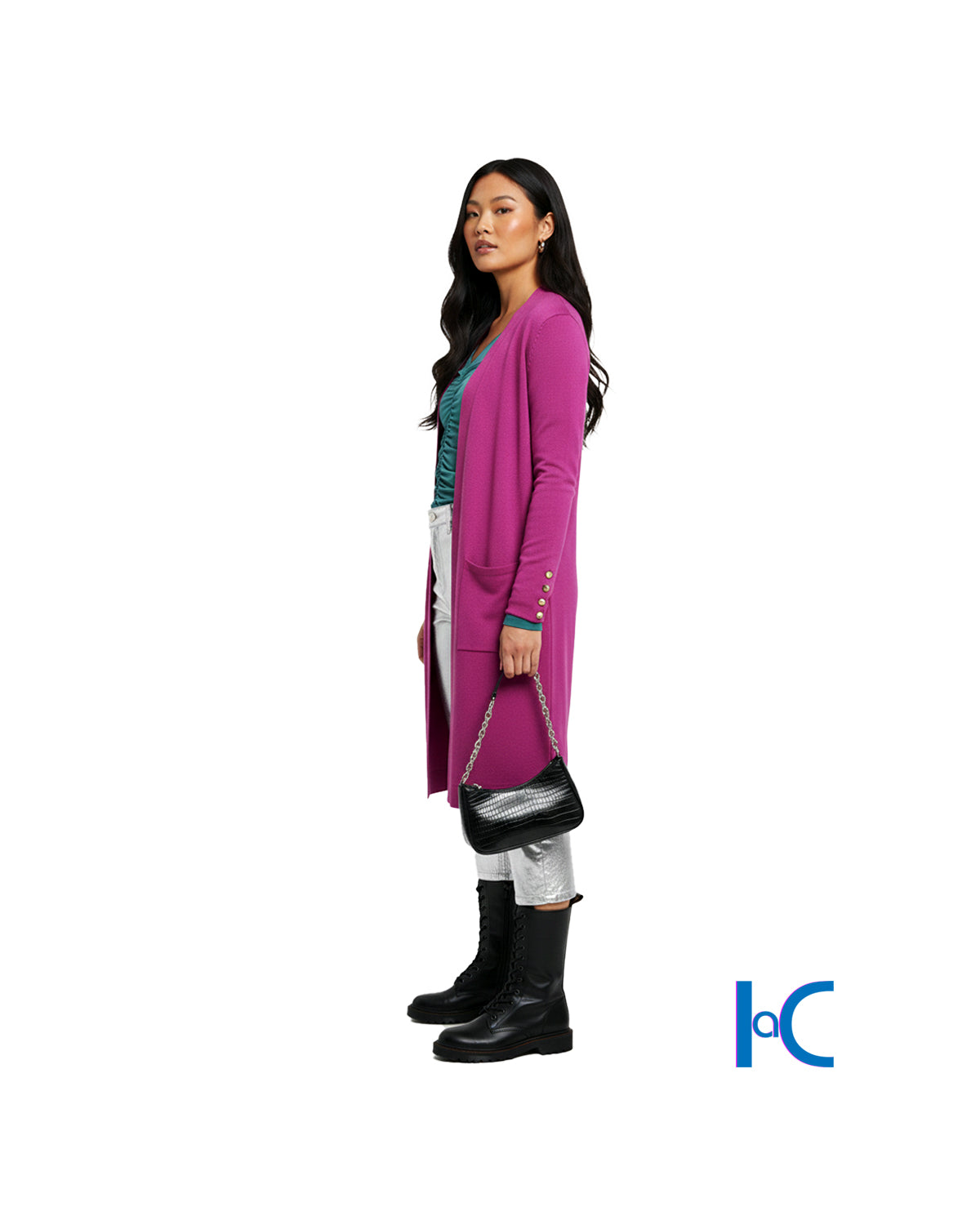 WOMEN'S METALLIC WIDE-LEG PANTS