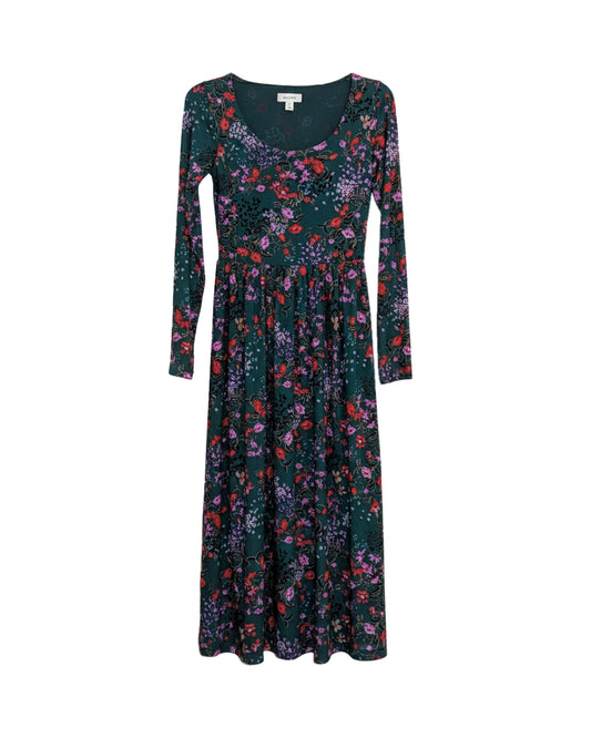 LONG SLEEVE MESH MIDI DRESS