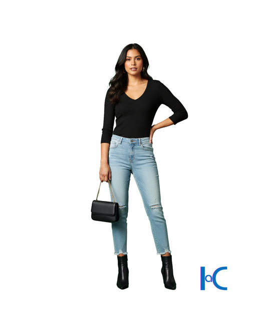 JUNIOR'S CURVY FIT CROPPED JEANS