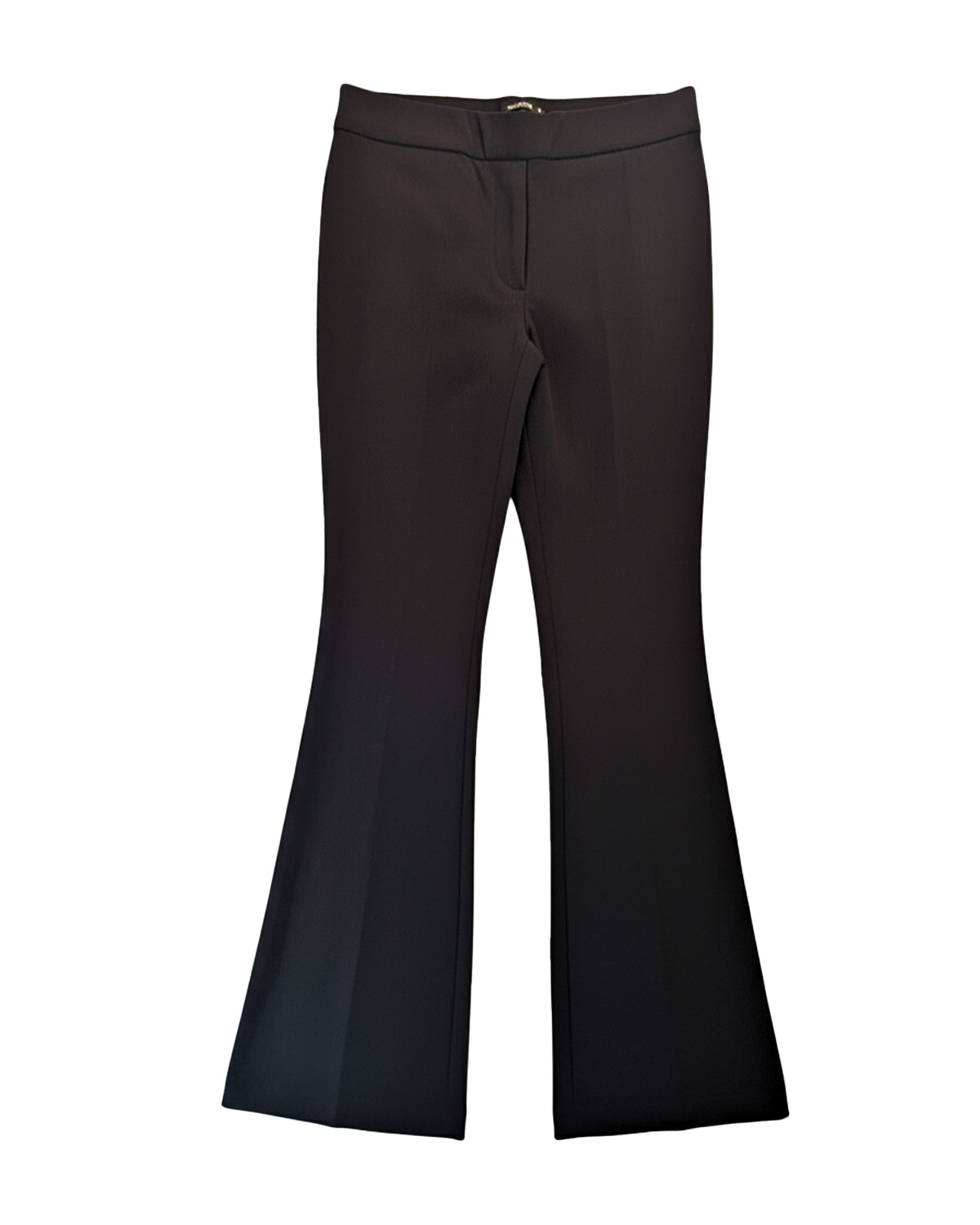 BLACK HIGH-RISE FLARE LEG PANTS