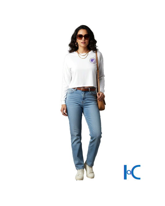 WOMEN'S  CROPPED LONGSLEEVE GRAPHIC TEE