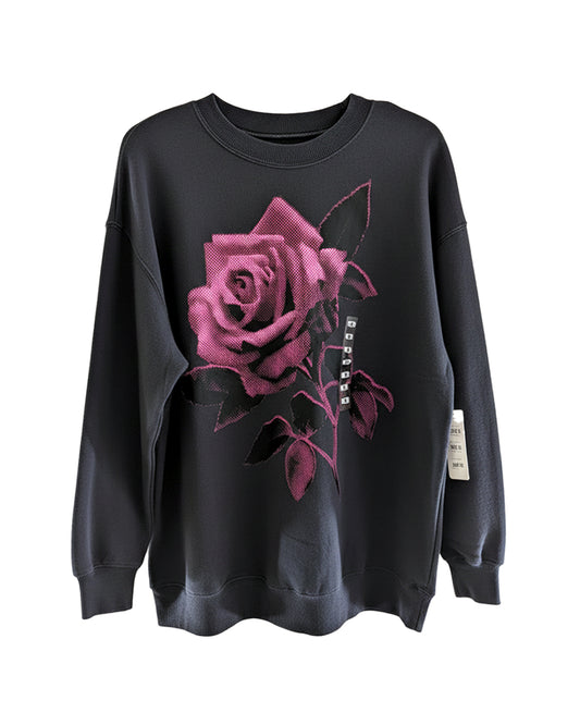 PINK ROSE CHARCOAL GREY SWEATSHIRT