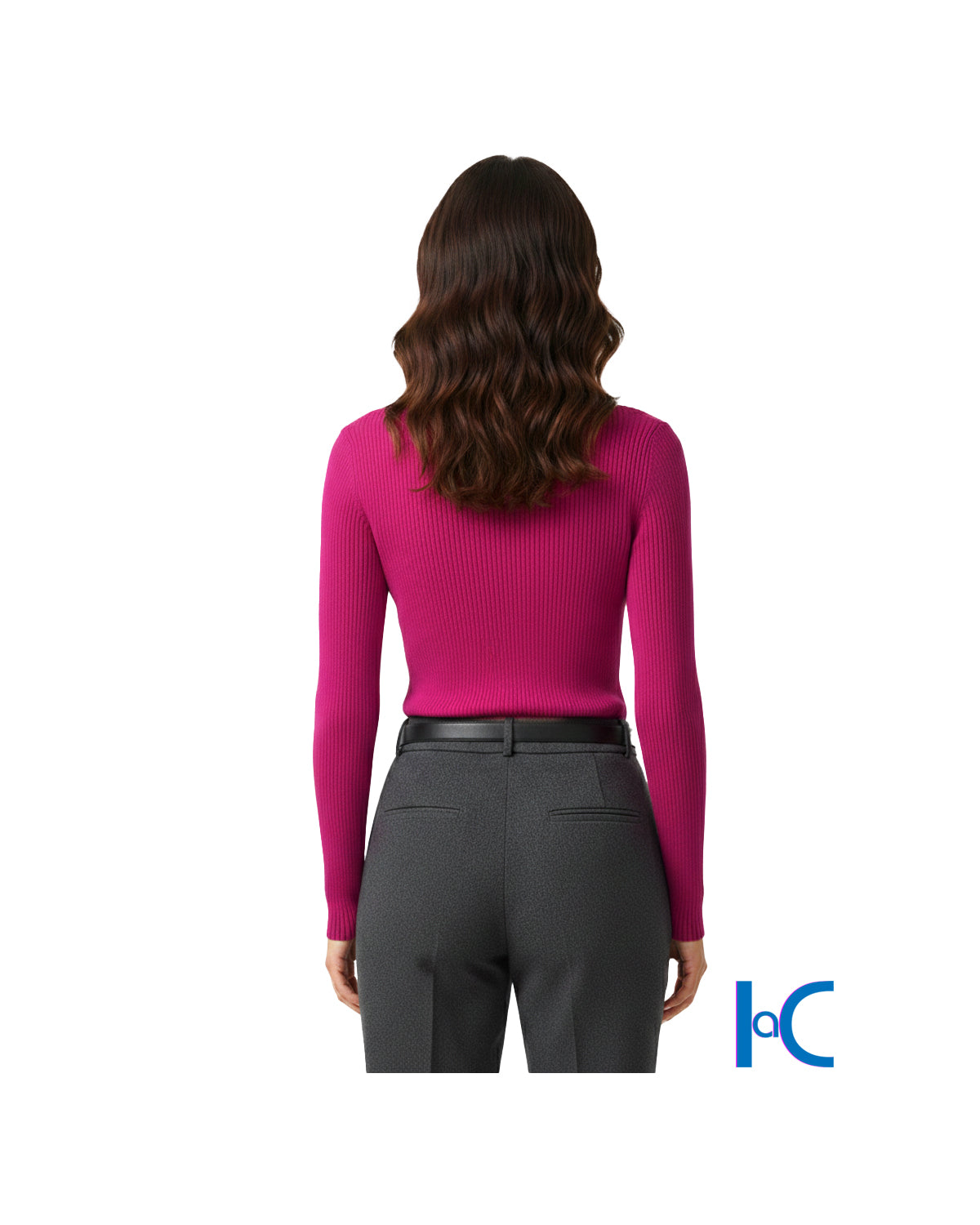 PINK TUTU RIBBED KNIT TURTLENECK TOP