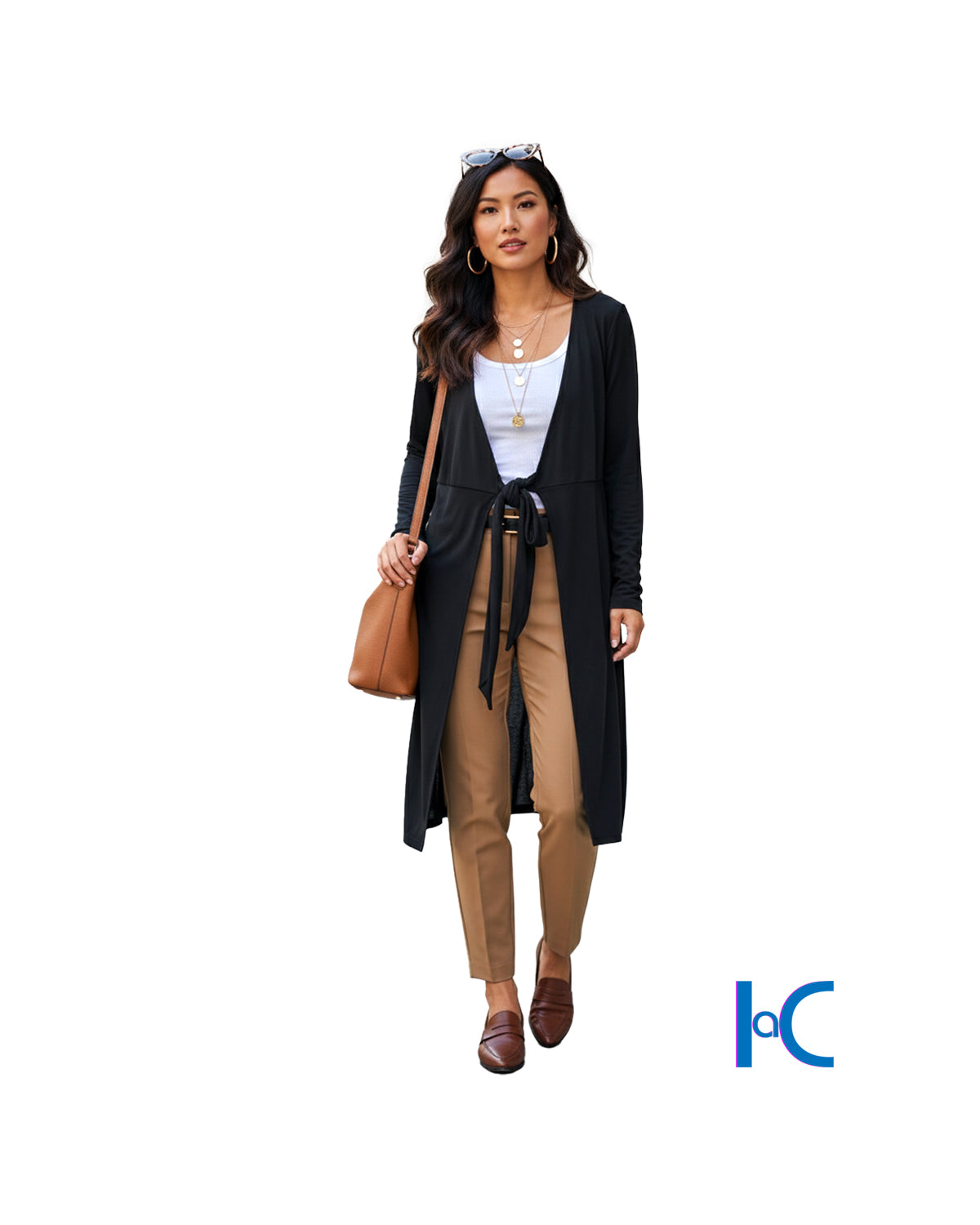 WOMEN'S TIE-FRONT LONGLINE DUSTER