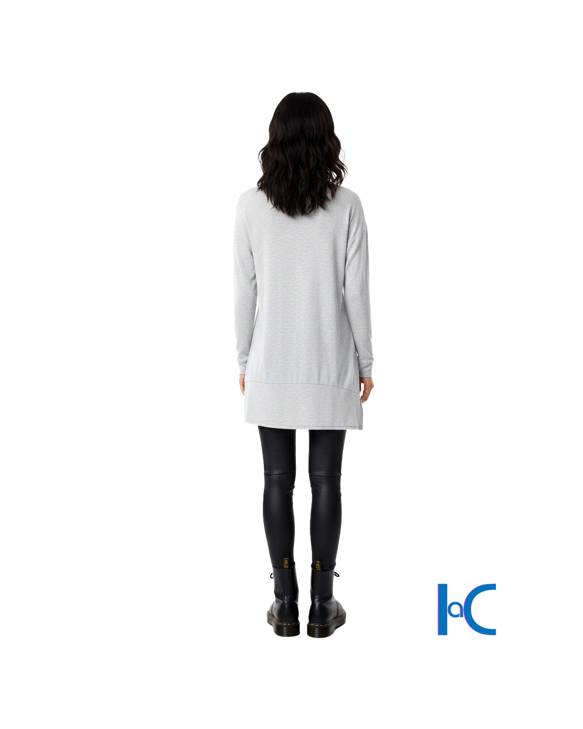 WOMEN'S HEATHER GREY HIGH-LOW TUNIC