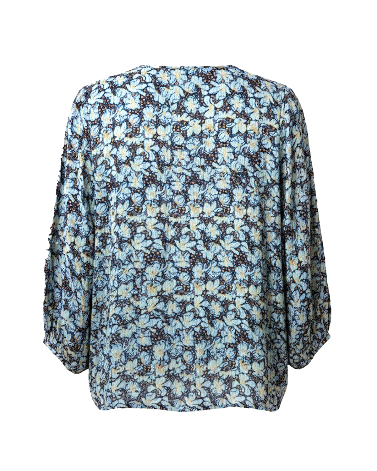PINTUCK BUTTON-FRONT BLOUSE