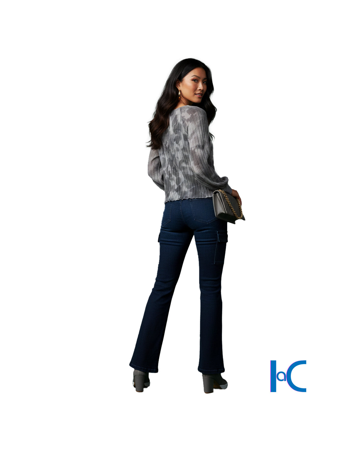 WOMEN'S INDIGO FLARED DENIM PANTS