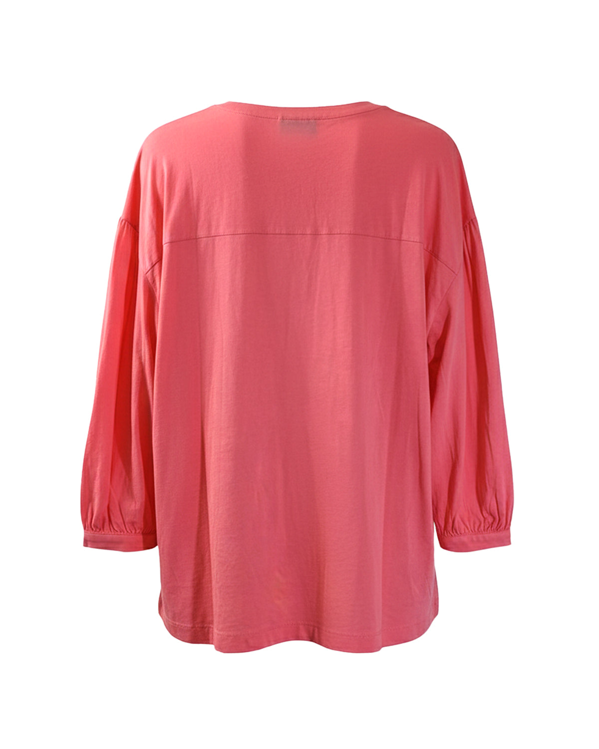 WOMEN'S SALMON ROSE SPLIT-NECK TOP