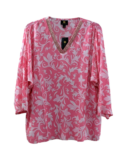 PINK PETUNIA EMBELLISHED BLOUSE