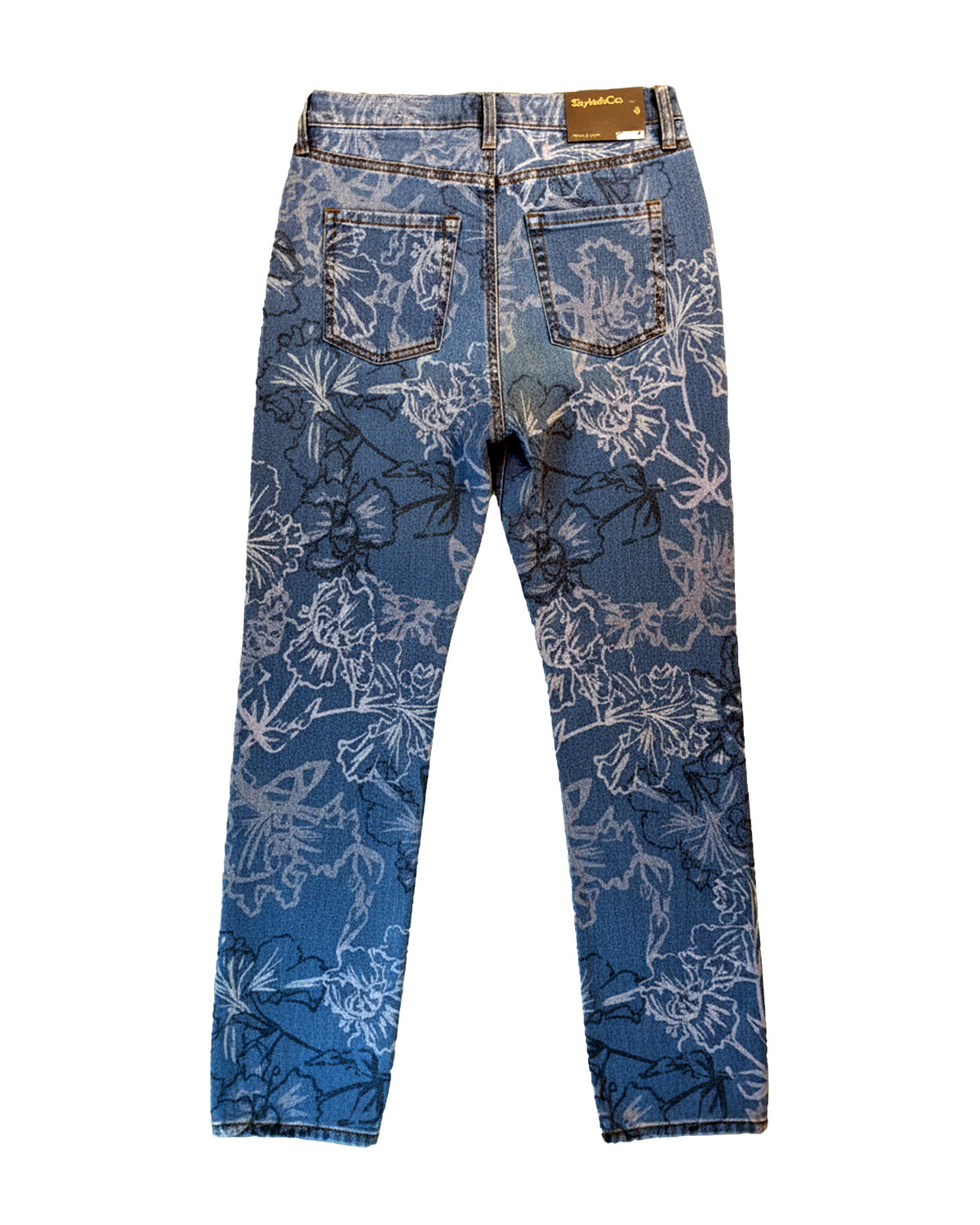 FLORAL PRINT WOMEN'S STRAIGHT JEANS