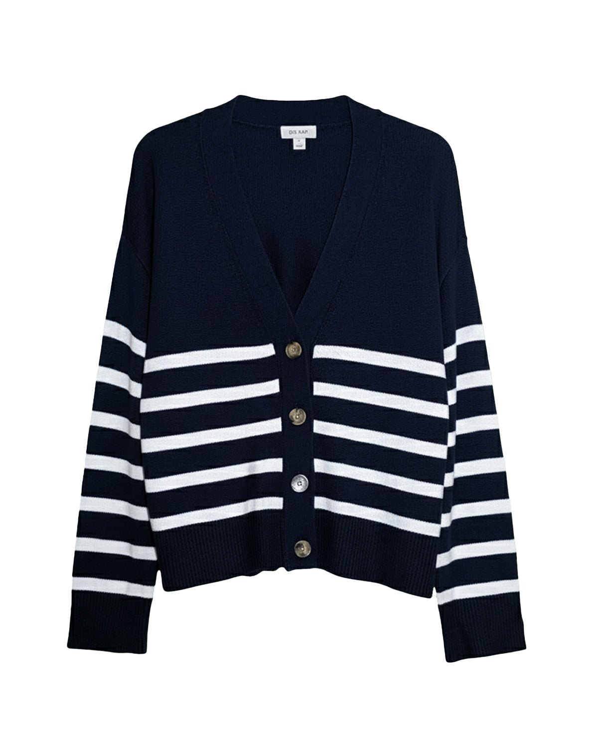 NAVY STRIPED CASUAL CARDIGAN