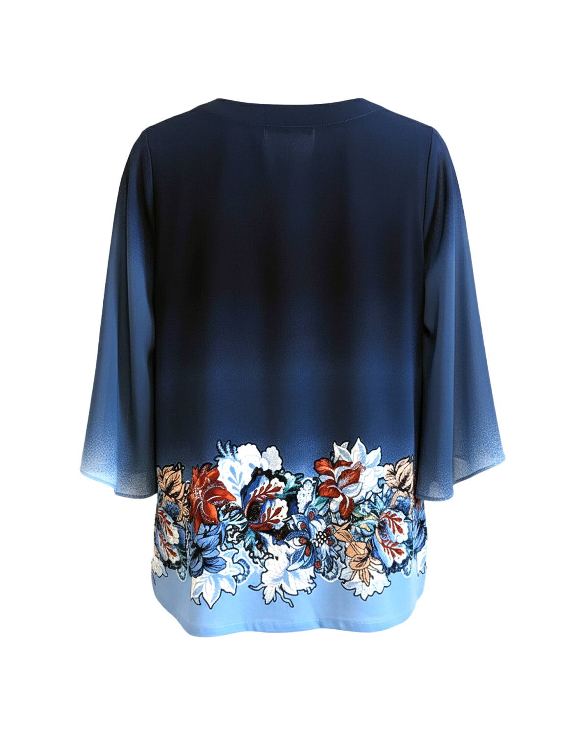 SPLIT-NECK MOSAIC ELEGANT BLOUSE