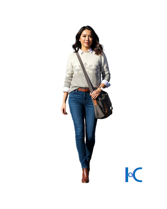 WOMEN'S OMBRE CREWNECK SWEATER