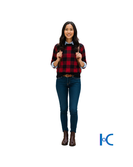 WOMEN'S CLASSIC RUSTIC PLAID SWEATER