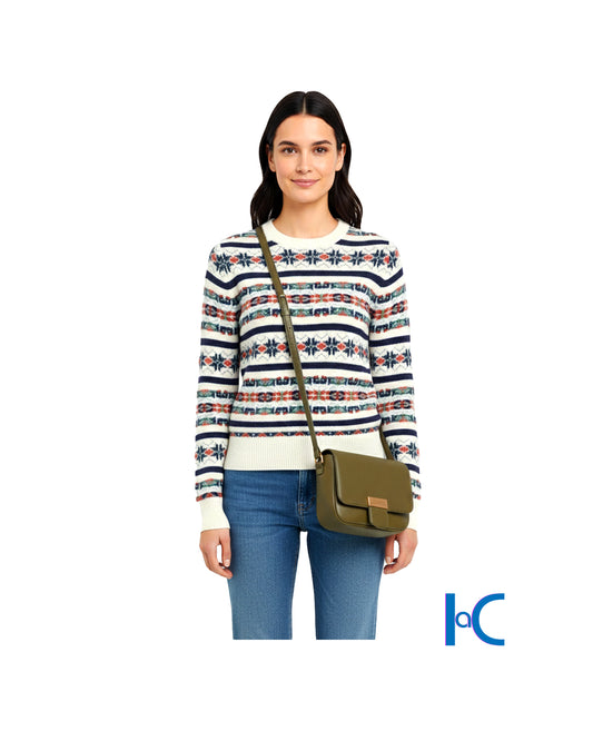 FAIR ISLE PATTERNED CREWNECK SWEATER