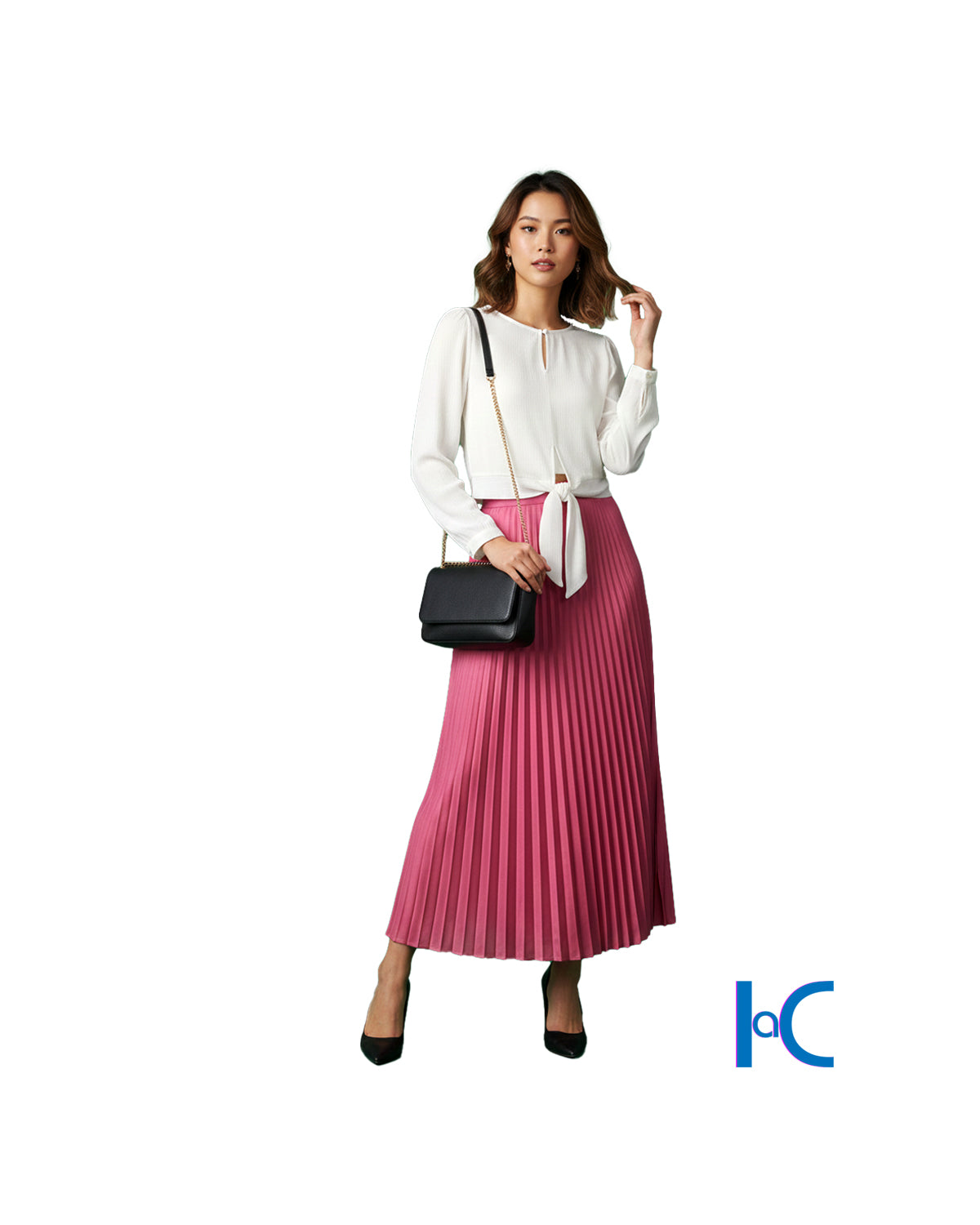 STRAWBERRY ICE PLEATED MAXI