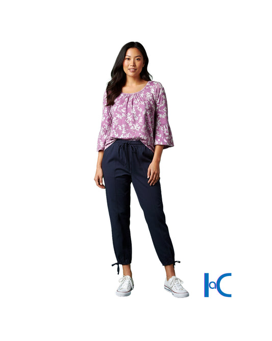 FLORAL PINK WARM ROUND NECK TOP