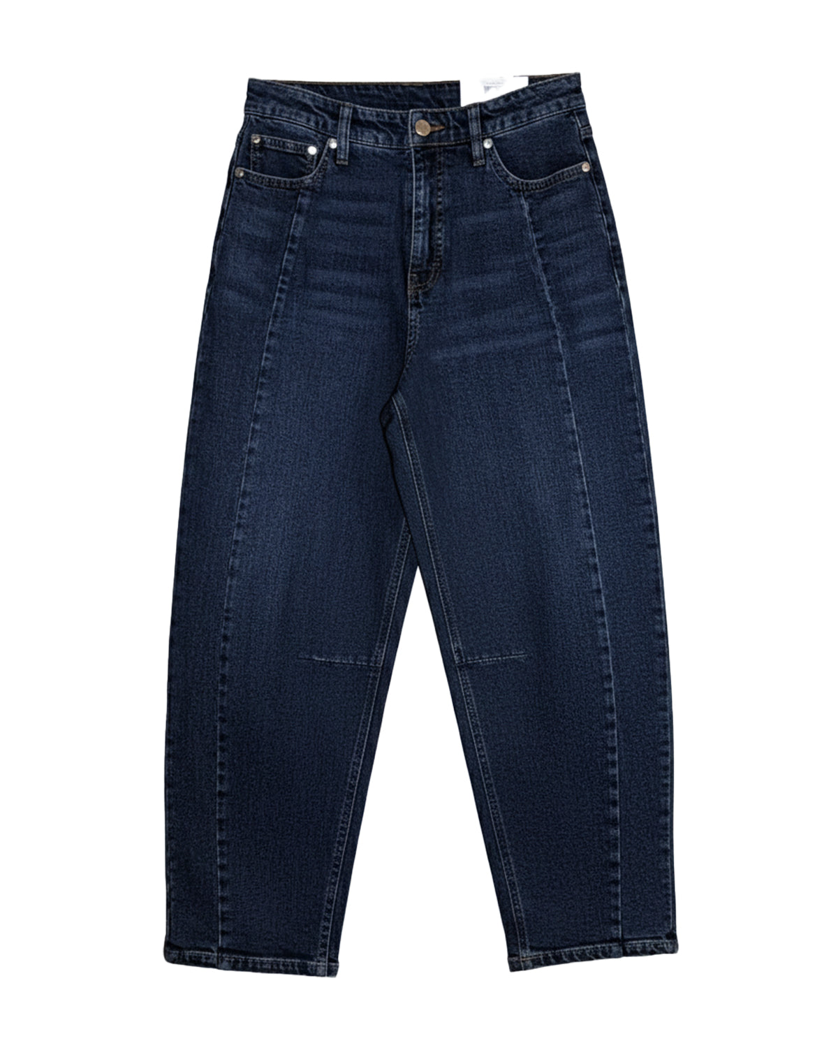 DARK WASH HIGH-RISE BARREL JEANS