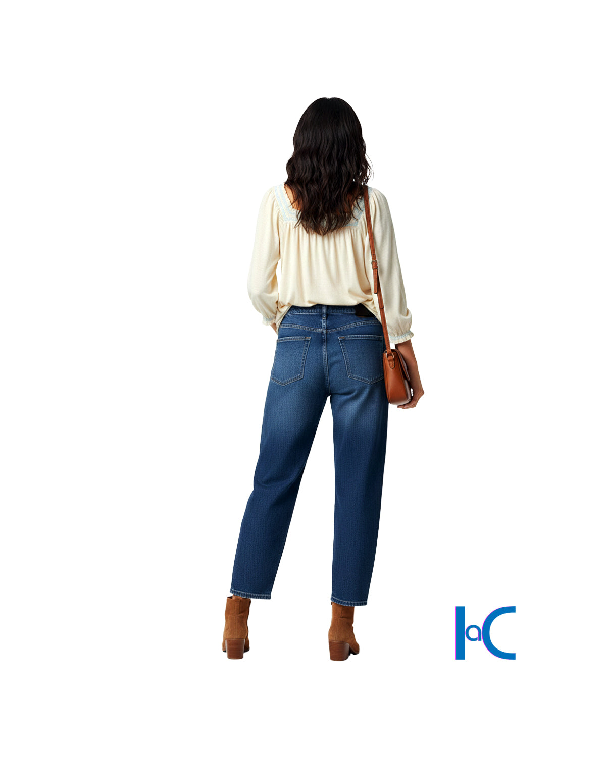 DARK WASH HIGH-RISE BARREL JEANS