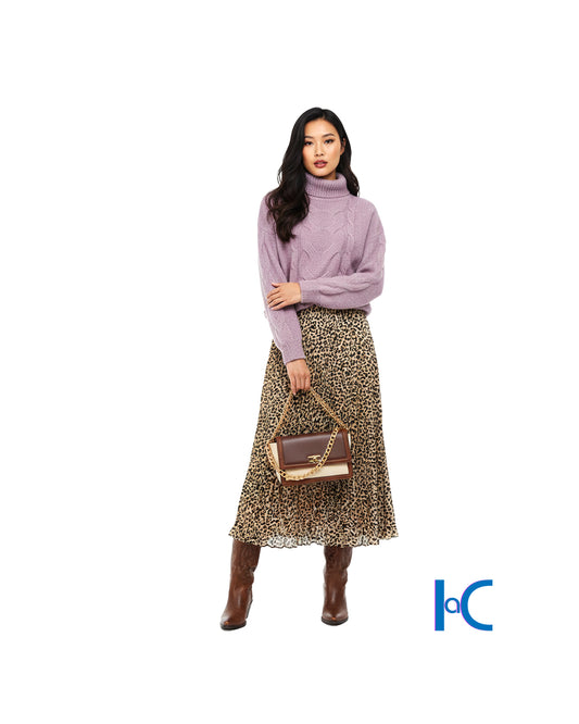 SUNSET NUDE PLEATED MAXI SKIRT