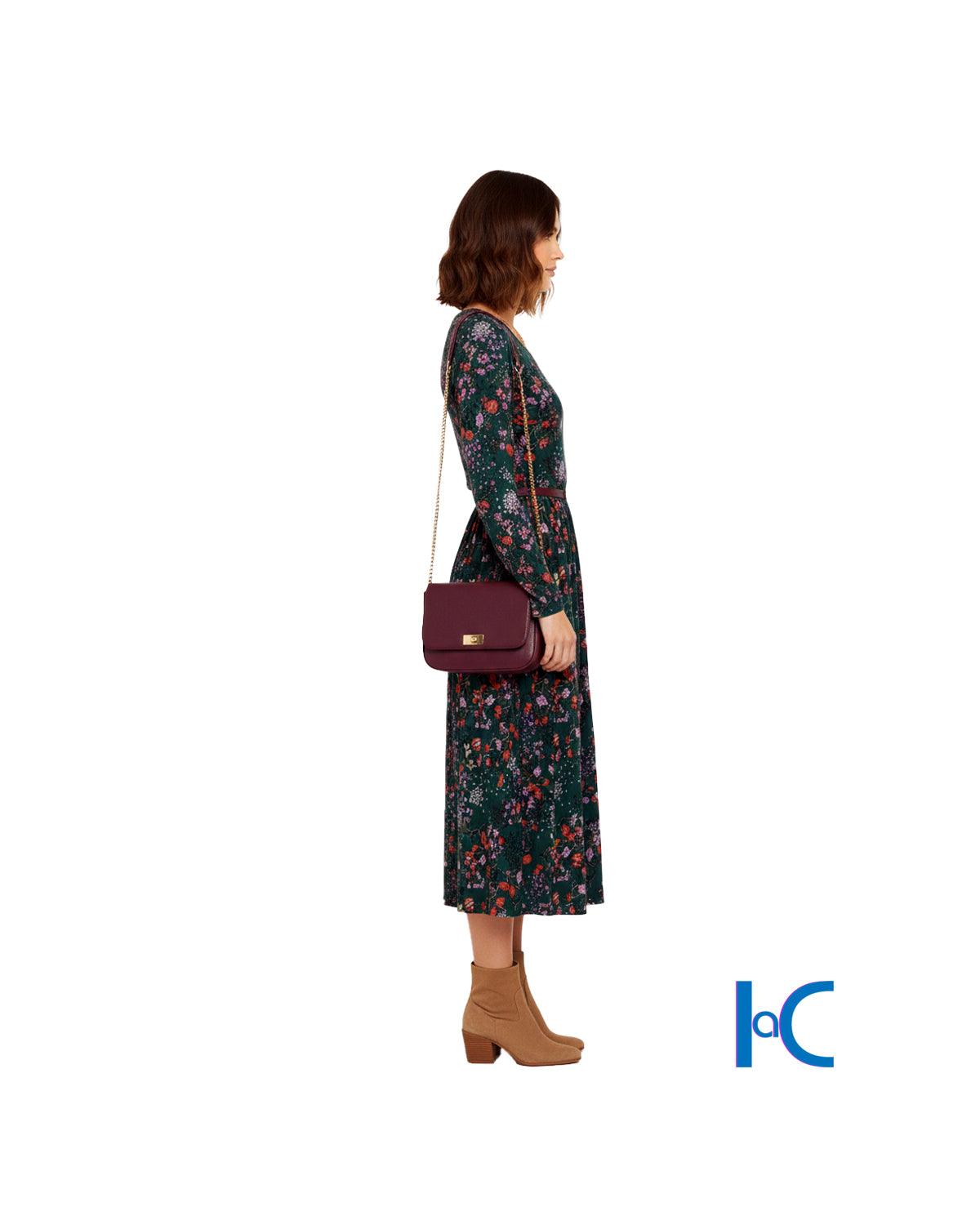 LONG SLEEVE MESH MIDI DRESS