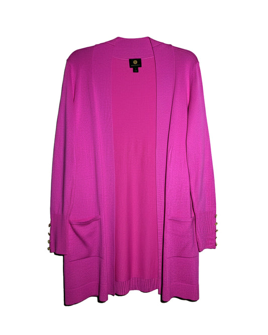 LONG PETUNIA PINK KNIT CARDIGAN