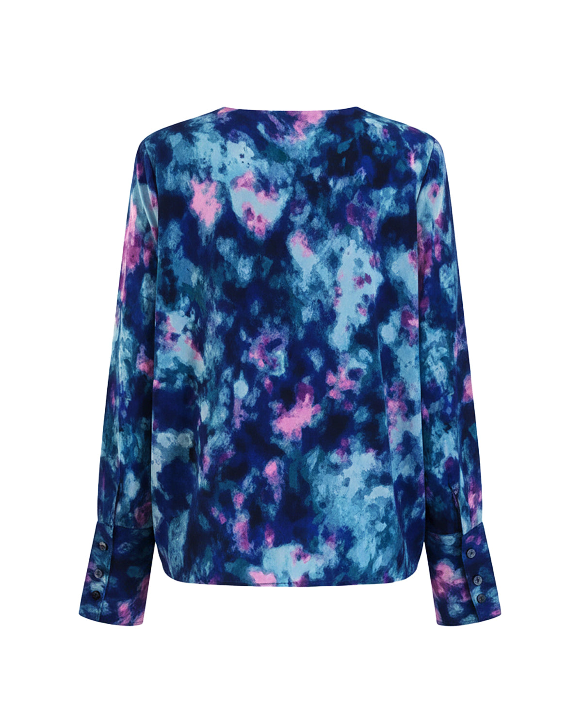 DELIA DYE V-NECK WRAP BLOUSE