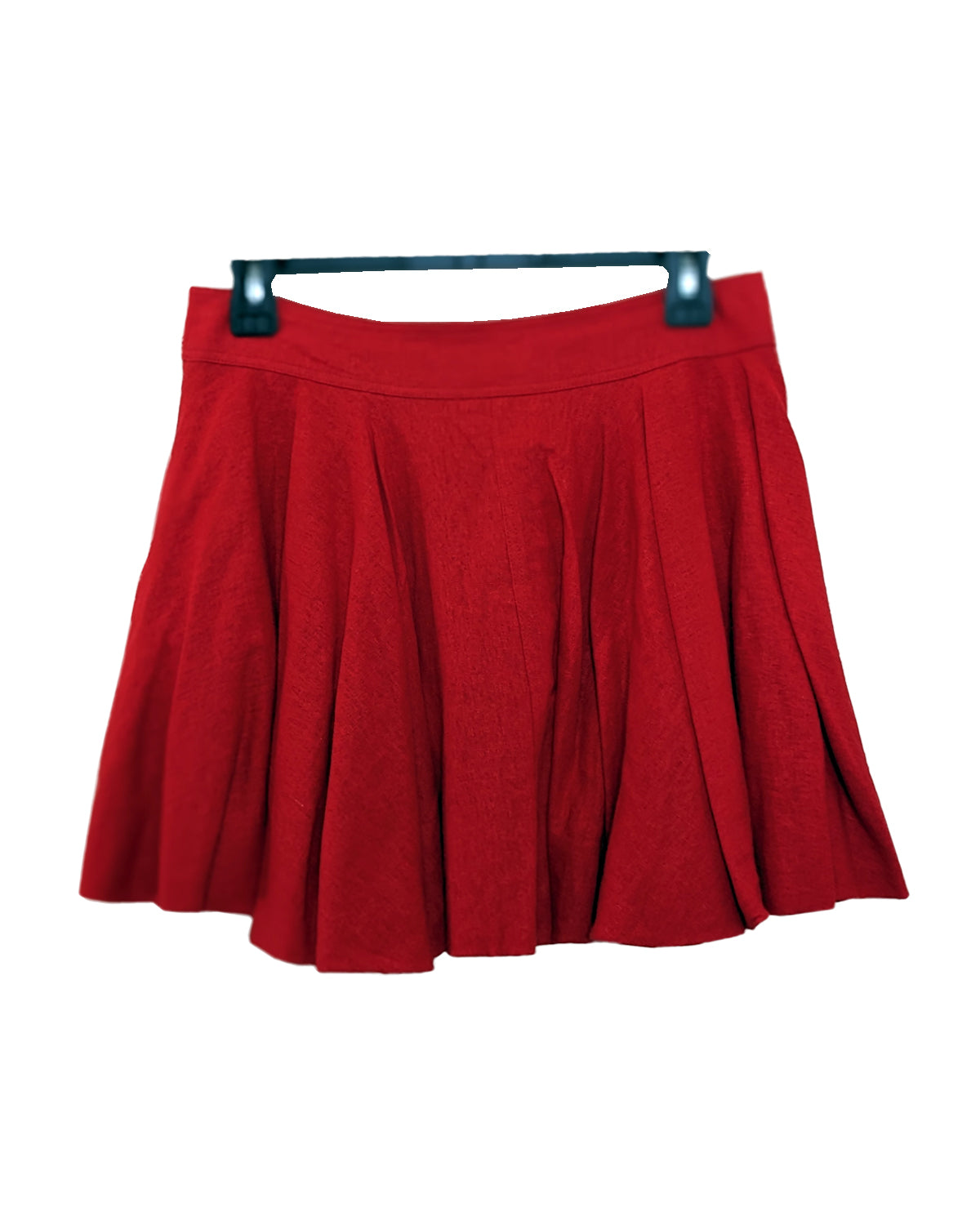 LINEN BLEND BUTTON-FRONT MINI SKIRT