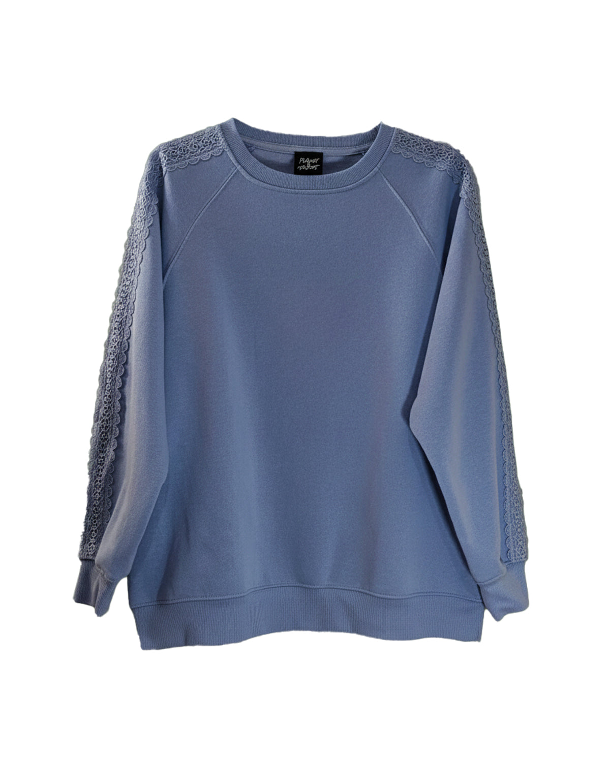 WOMEN'S LACE-TRIM SLEEVE SWEATSHIRT