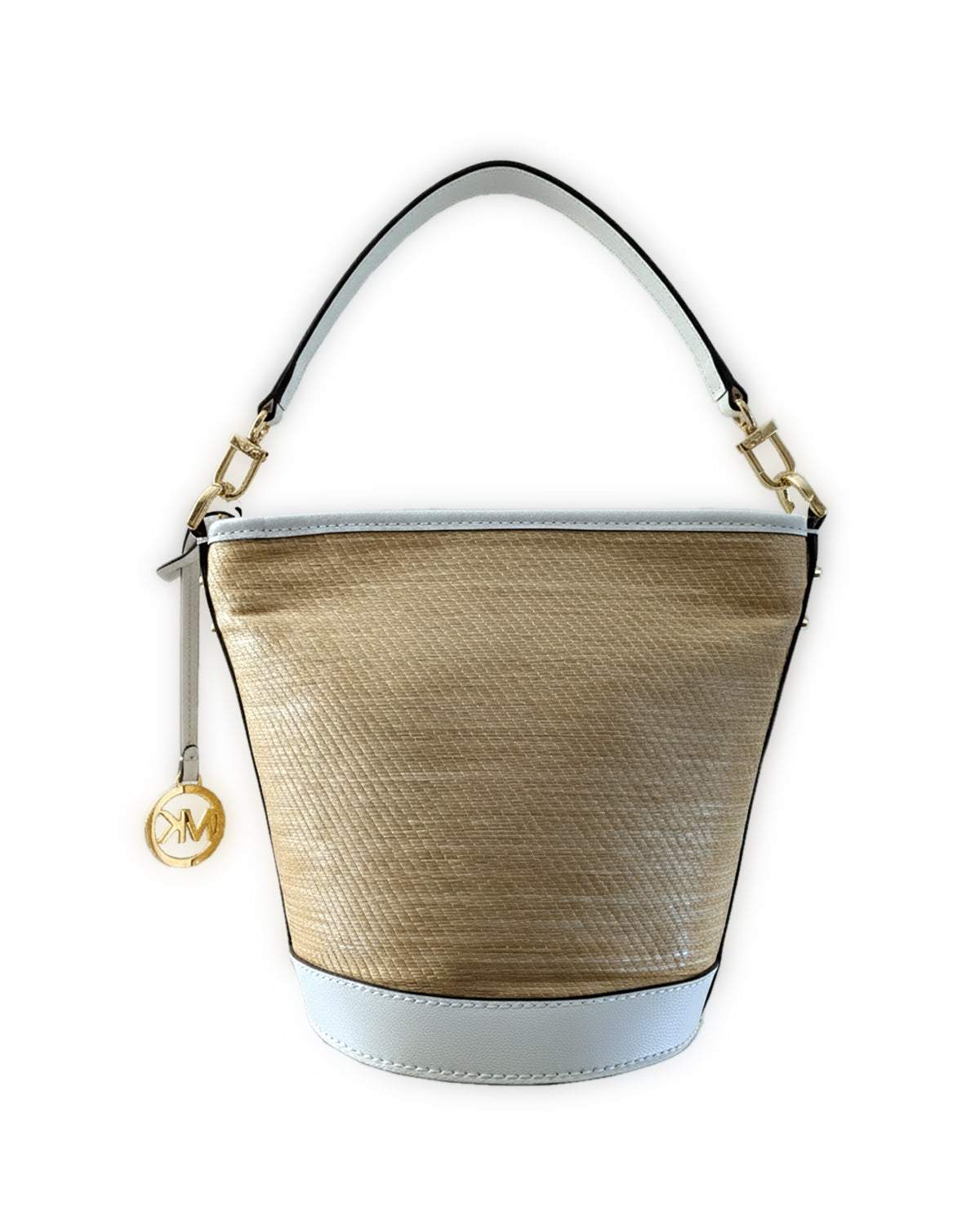 TOWNSEND STRAW BUCKET & LEATHER  BAG