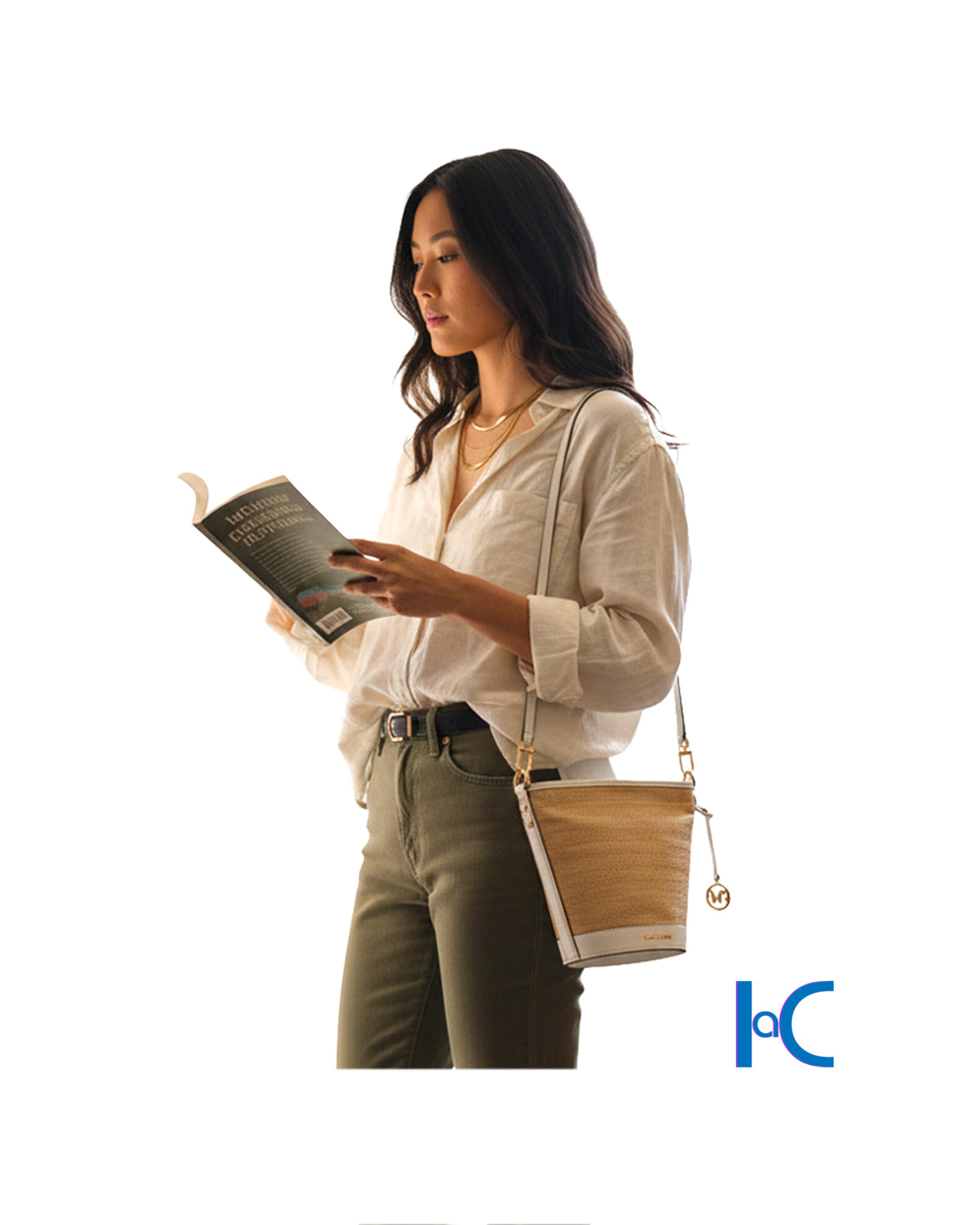 TOWNSEND STRAW BUCKET & LEATHER  BAG