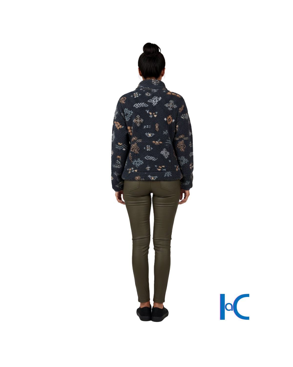 INDIGO AZTEC FRONT POCKET PULL-OVER