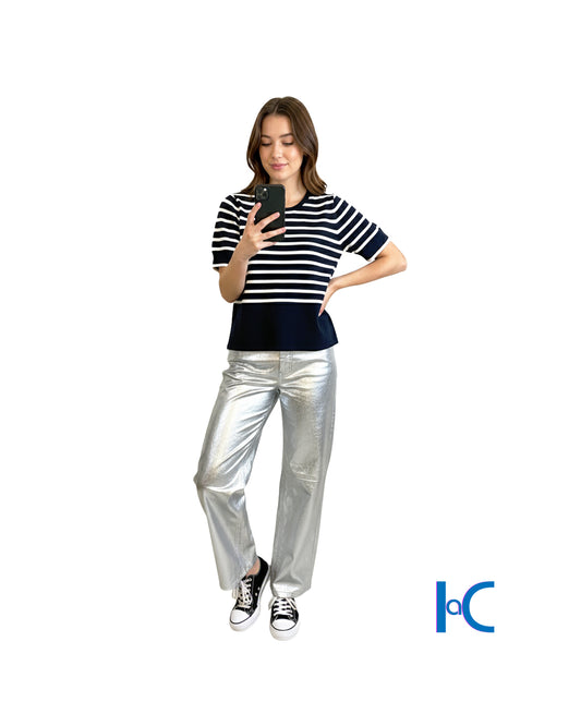 CLASSIC NAVY STRIPE WOMEN'S SWEATER