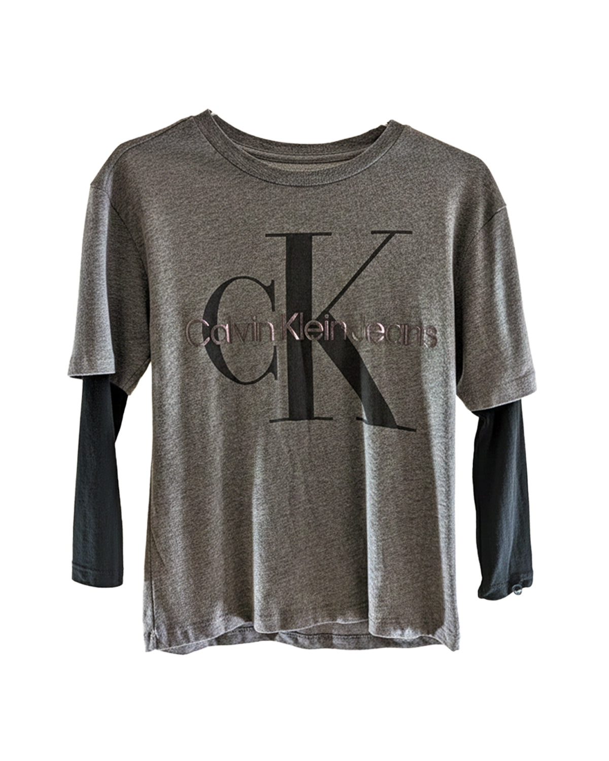 CK JEANS MONOGRAM LAYERED-LOOK TEE
