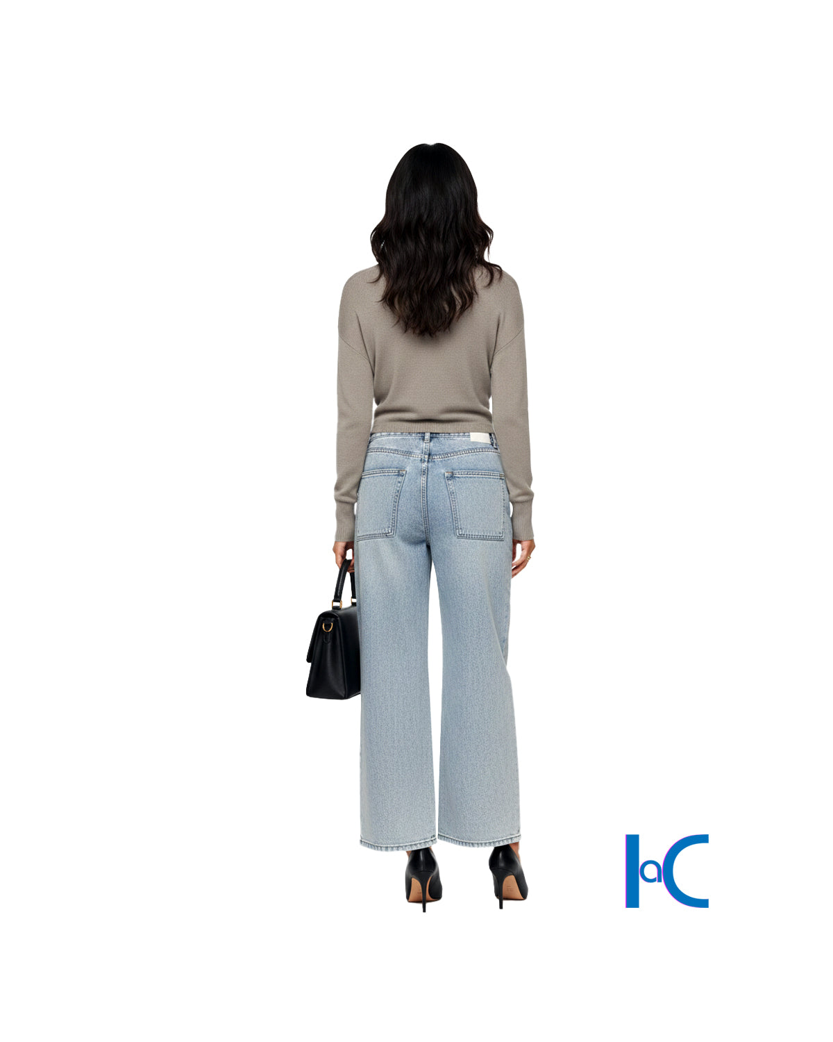 JUNIOR'S ELASTIC-BACK WIDE LEG JEANS
