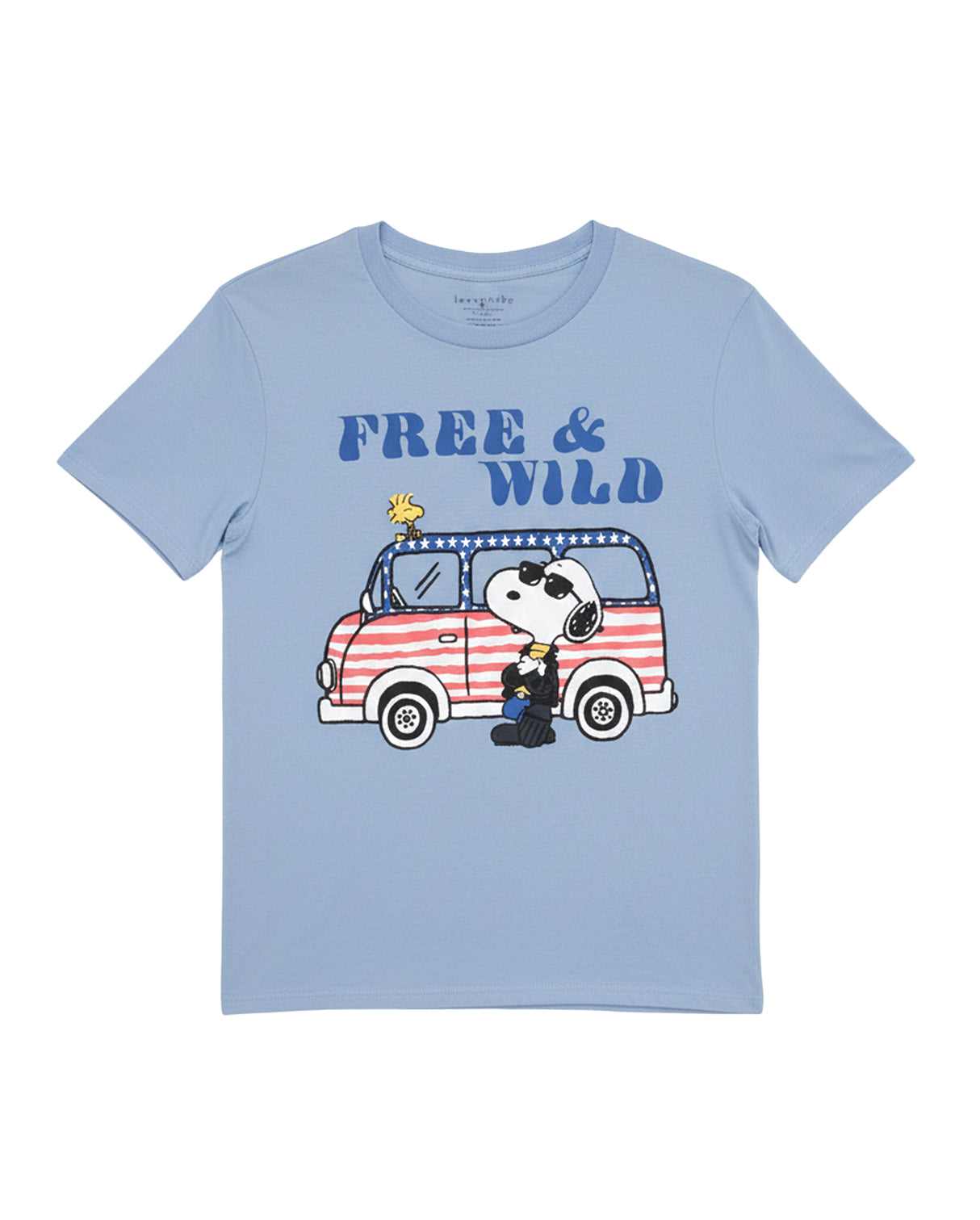 FREE AND WILD SNOOPY BLUE  TEE