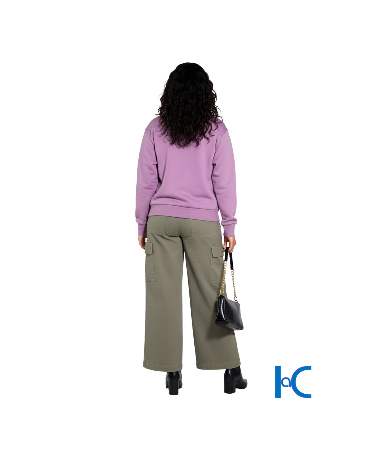 ELASTIC-BACK WIDE LEG CARGO PANTS