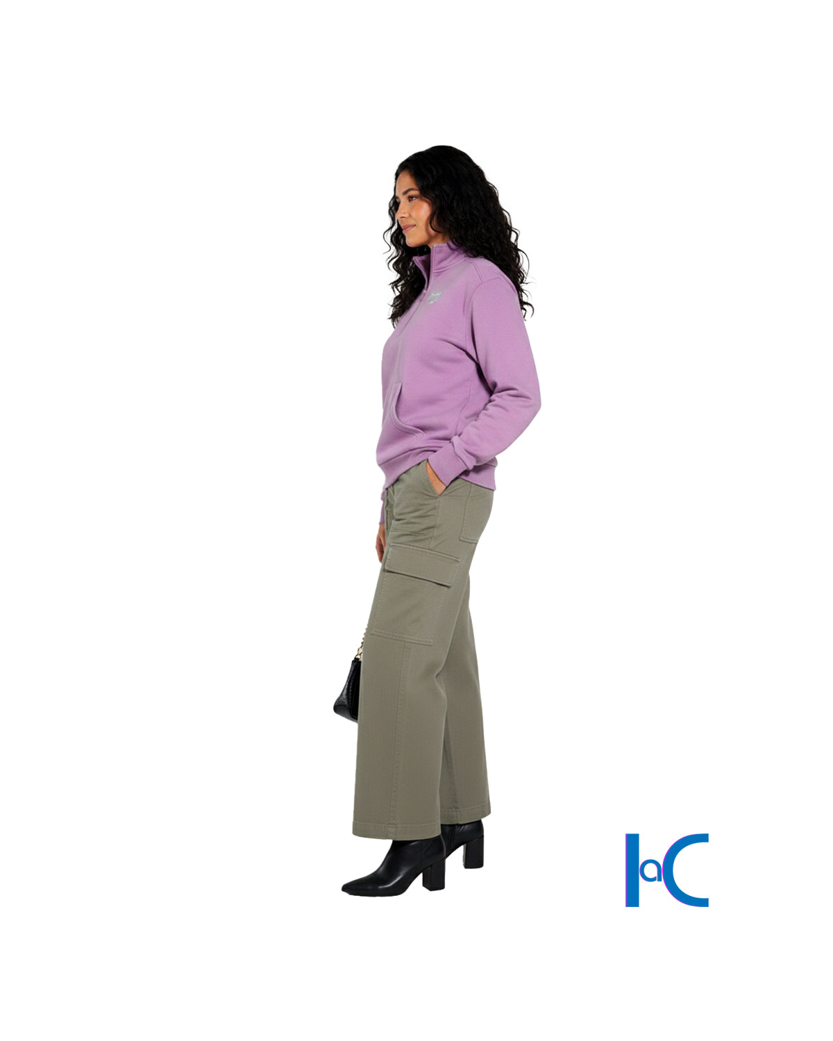 ELASTIC-BACK WIDE LEG CARGO PANTS